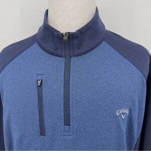 Callaway Navy and Blue Quarter-Zip Pullover